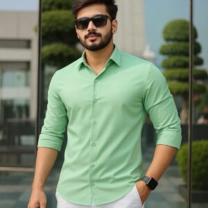 Lemon Color — Spandex Glossy Fabrics Shirt