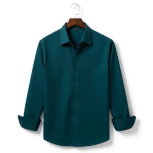 Sea Green Color — Spandex Glossy Fabrics Shirt