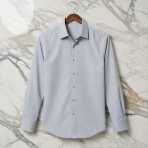 Ash Color — Spandex Glossy Fabrics Shirt